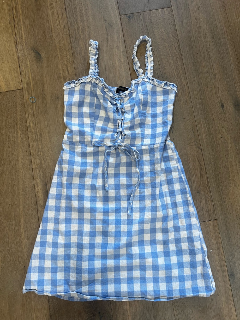 Girls Blue and White Gingham Sundress - Casual Summer Dress